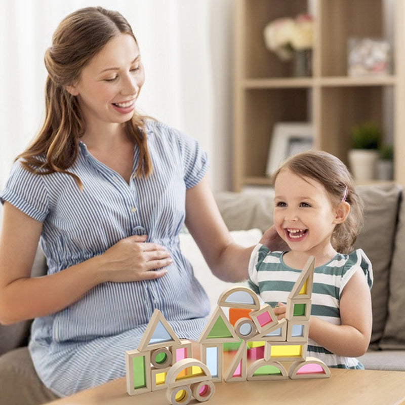 Assembling Rainbow Building Blocks - Blocks Set | Montessori Vision