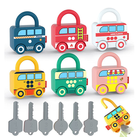 Number Learning Toy Car - Lock & Key Toy Car | Montessori Vision