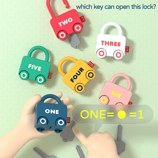Number Learning Toy Car - Lock & Key Toy Car | Montessori Vision