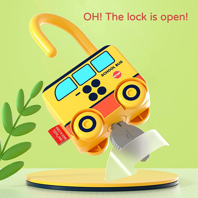 Number Learning Toy Car - Lock & Key Toy Car | Montessori Vision